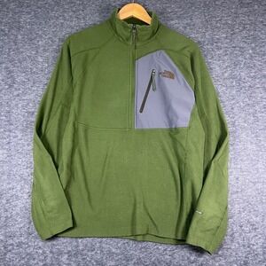 The North Face Mens FlashDry Fleece Quarter Zip Pullover Olive Green Medium